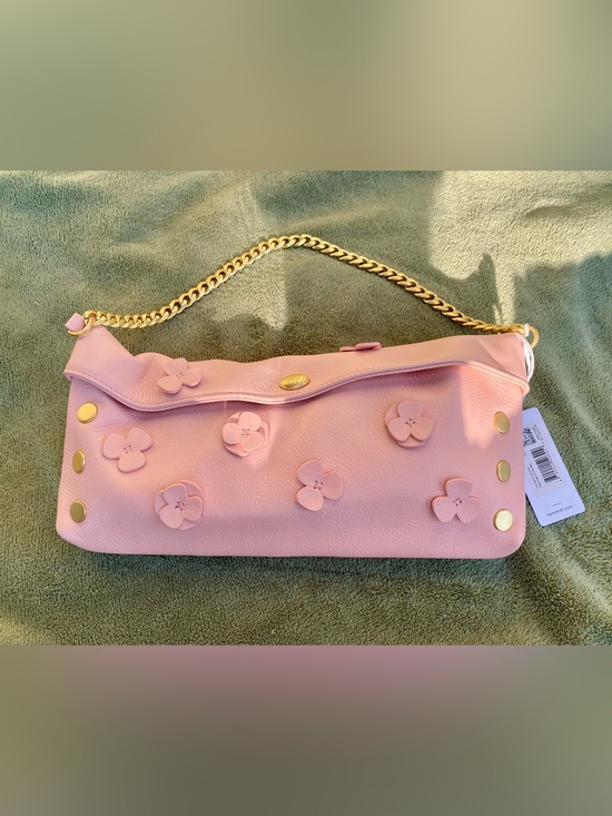 Hammitt Handbags - New Flamingo Pink Floral Applique Chain Handle Clutch Bag Invitation Purse
